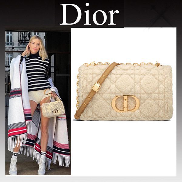 新色*ディオール CARO ミディアムバッグ 偽物★マクロカナージュ シアリング シープスキン M9242UMMG_M925